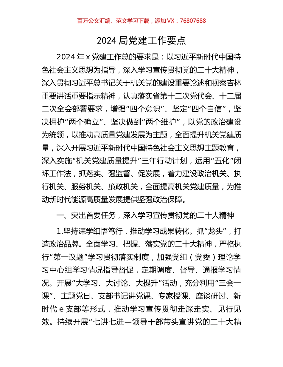 2024局党建工作要点.docx_第1页