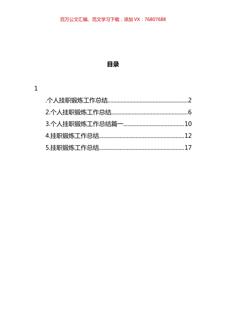 挂职锻炼工作总结汇编.docx_第1页