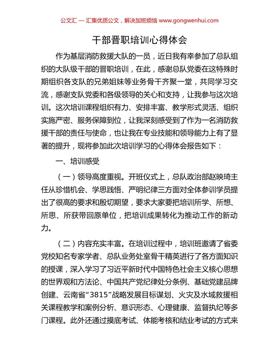 干部晋职培训心得体会.docx_第1页